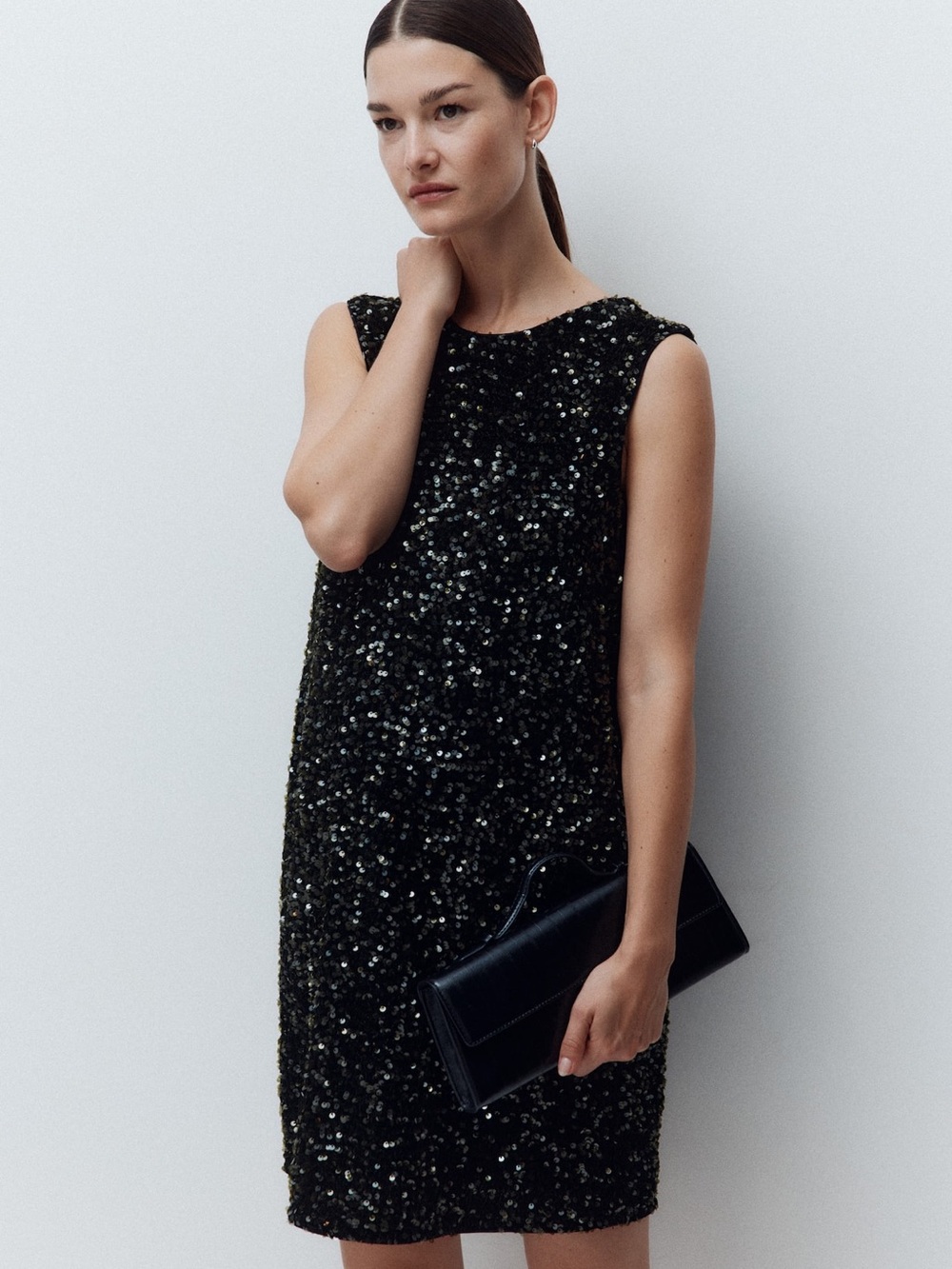 H&M Black Sequin Maternity Dress